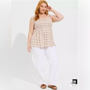 Torrid Babydoll Super Soft Slub Ruffle Shoulder Tank.